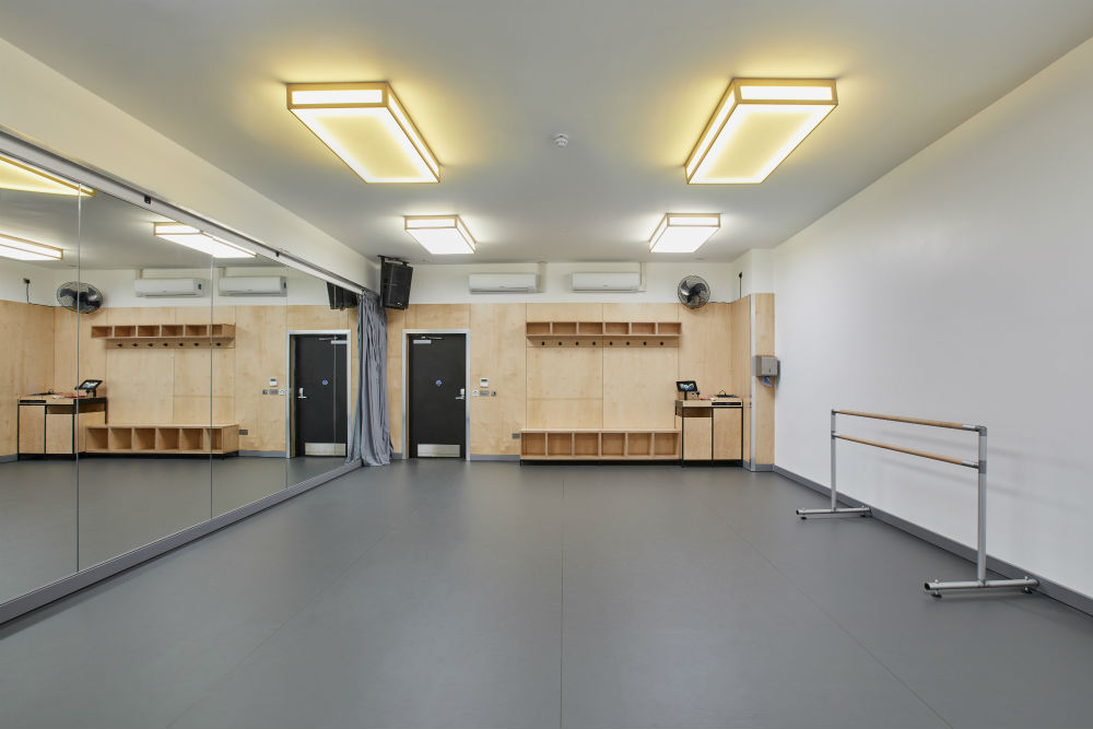 View of empty dance studio