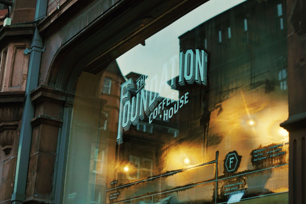 Shop front in Cheetham near Pirate Studios Manchester