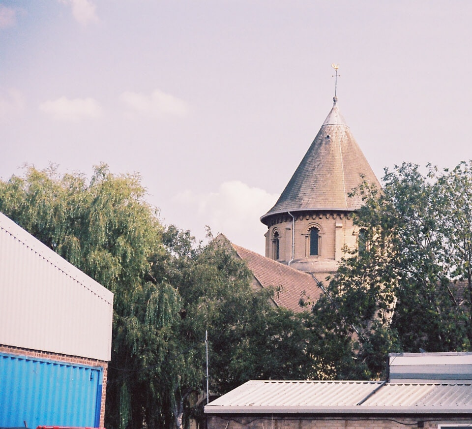 Church spire in Cheltenham close to Pirate Studios Cheltenham location