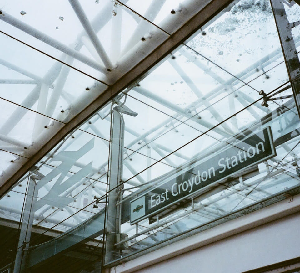 Glass ceiling at East Croydon Train Station in London
