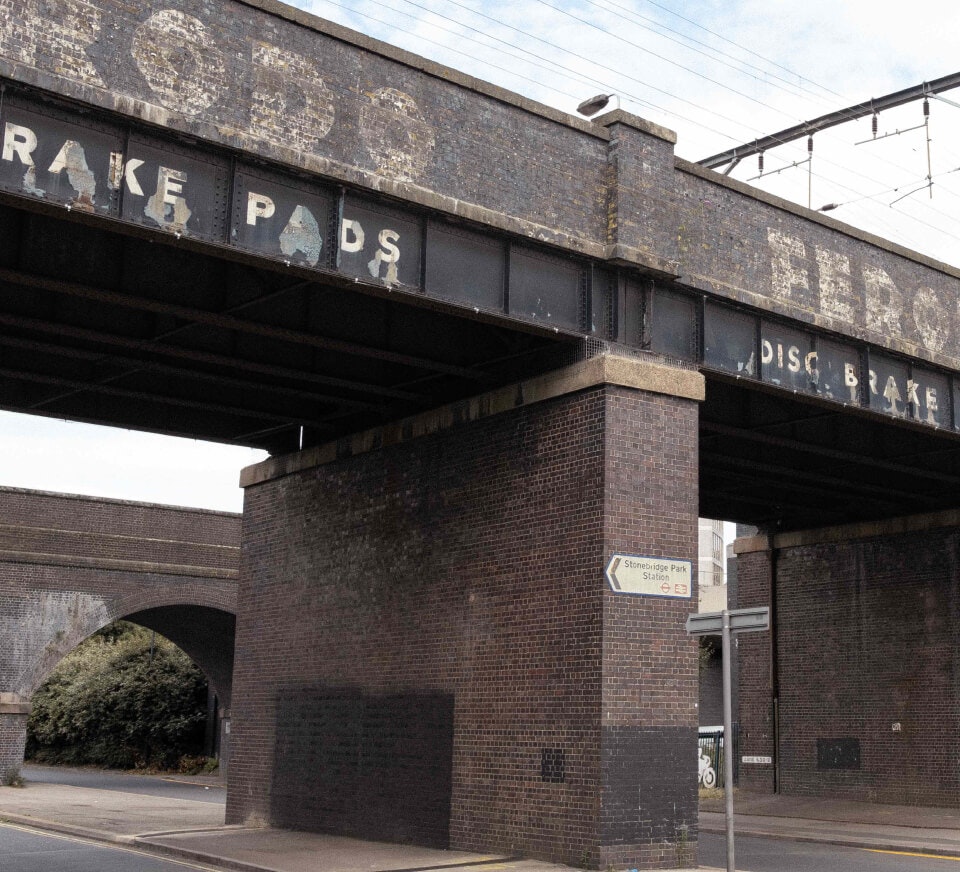 Bridge near Stonebridge Park train station, close to Pirate Studios Wembley