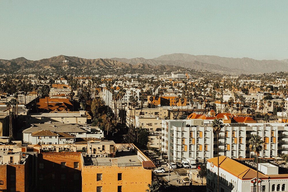 Los Angeles birds-eye view of the city