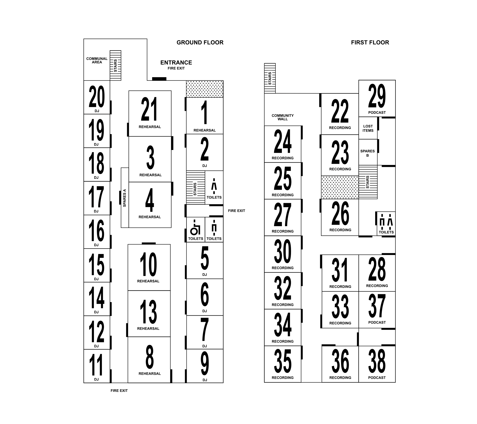 Floorplan: Ground and first floors