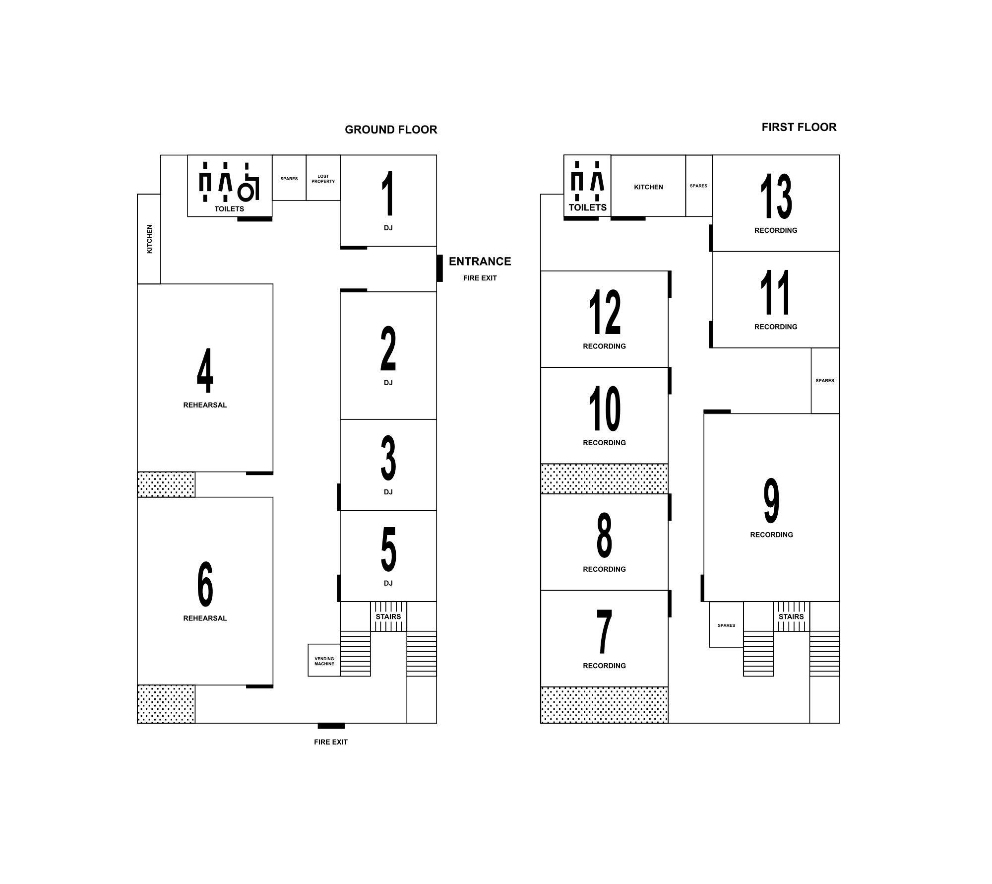 Floorplan: Erdgeschoss und Erster Stock