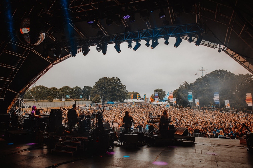 Cross The Tracks Festival - Main Stage Performance, looking out into the crowd from the stage