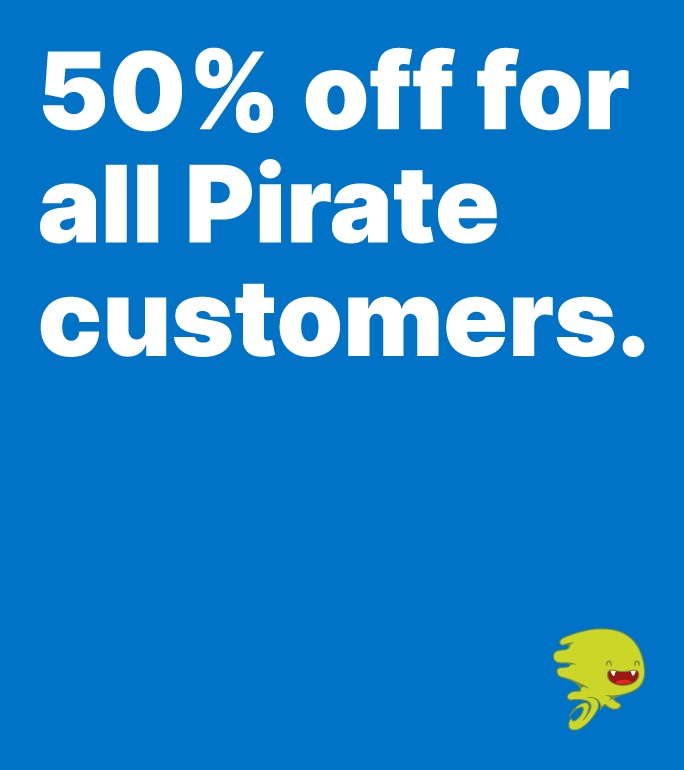 Pirate Customers save 50% when you use DistroKid