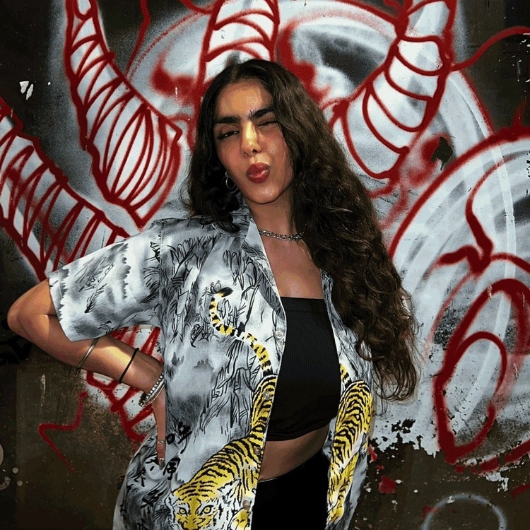 This image may contain: adult, female, person, woman, face, head, portrait, art, painting, fashion