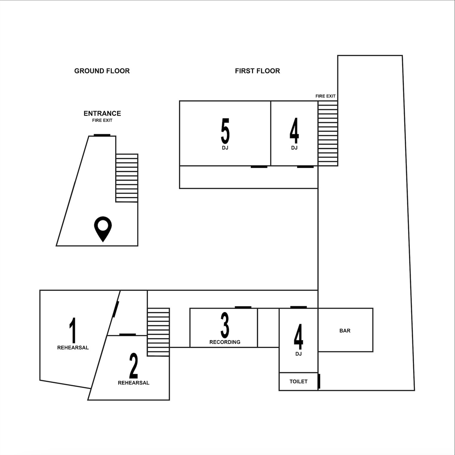 Sire map of Pirate Studios Brixton