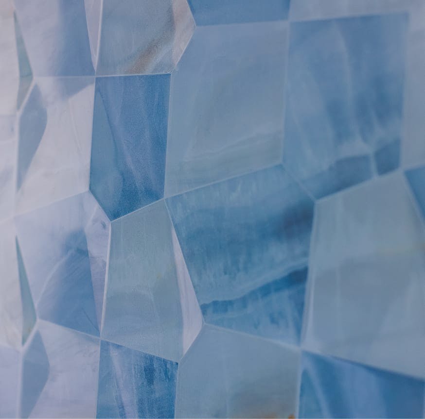 geographic shape with different blue colors