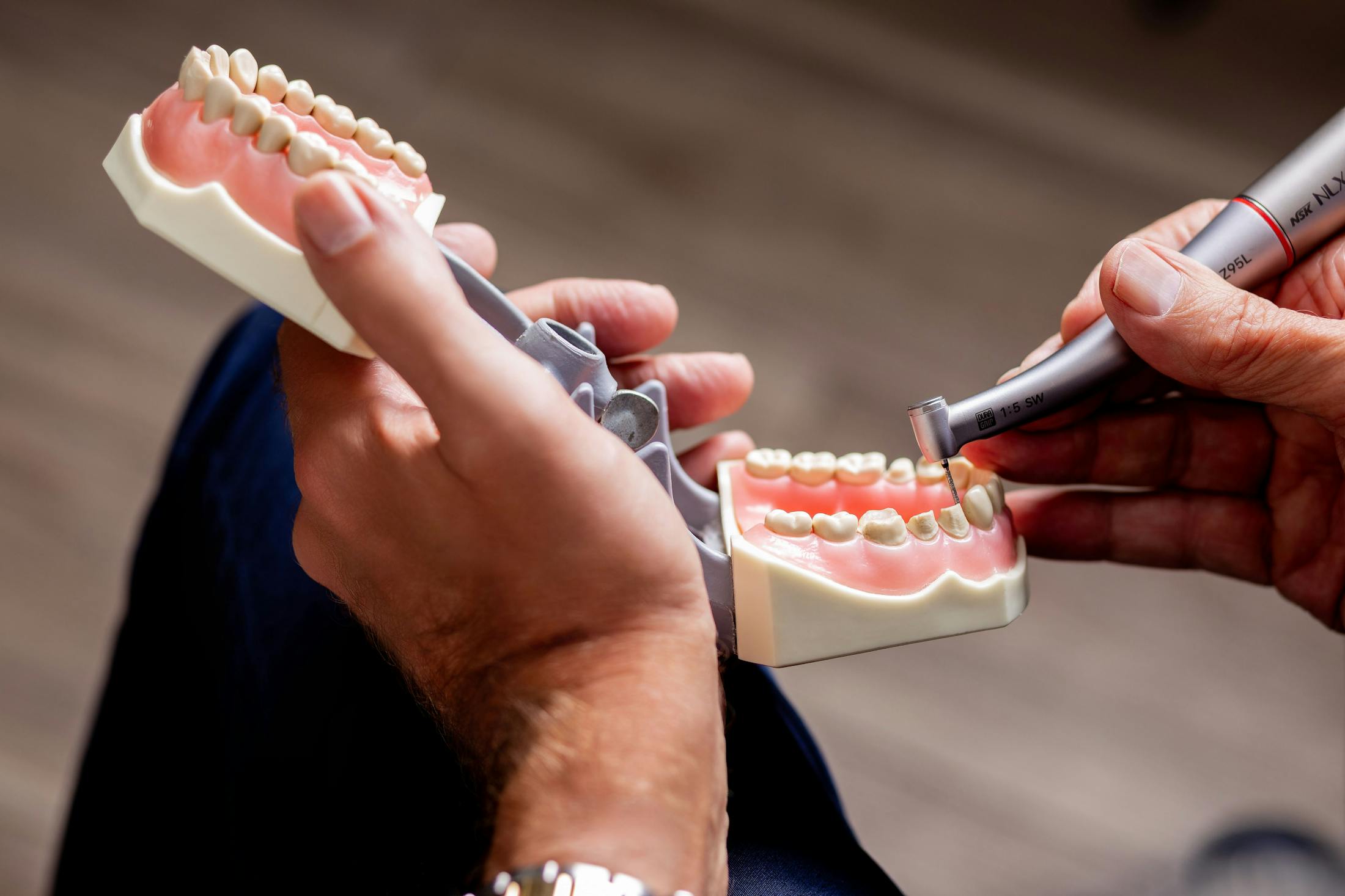 set of teeth getting smoothed