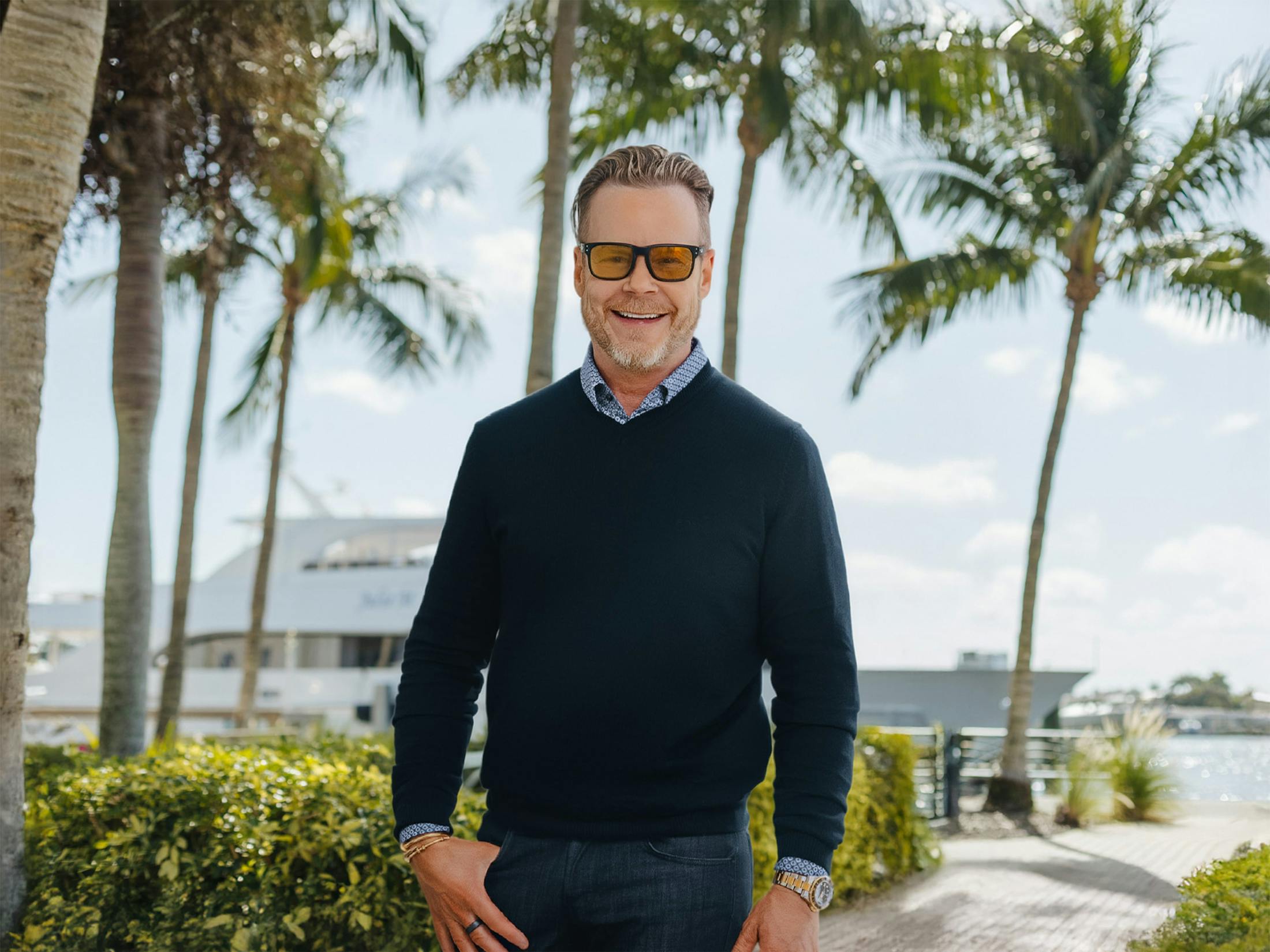 man wearing a black sweater