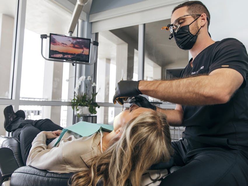 patient getting a dental procedure