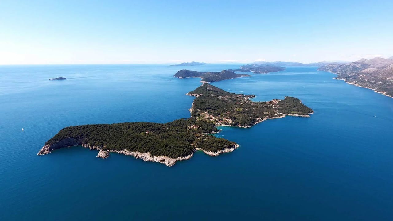 dubrovnik boat rent Elafiti Islands drone photo