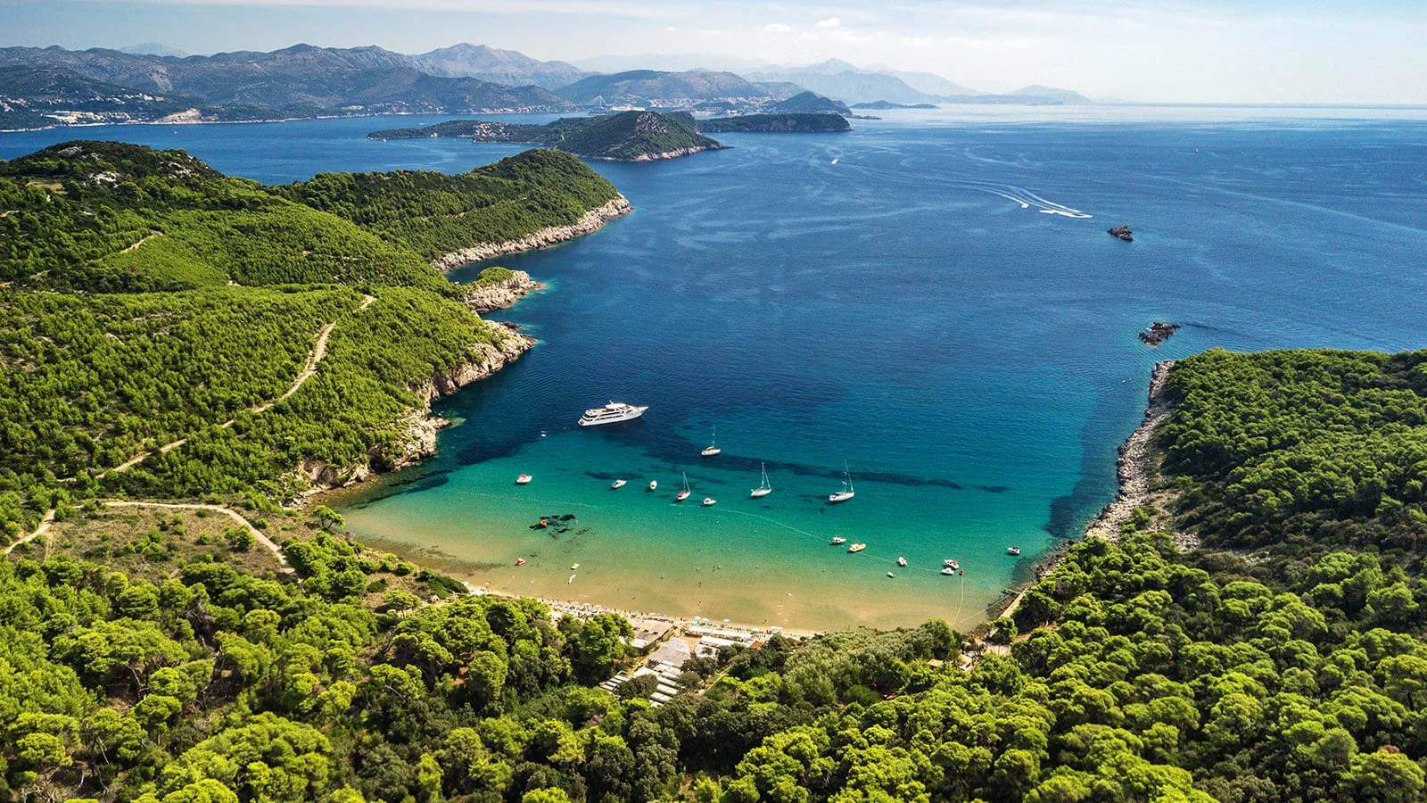 dubrovnik best beaches sunj aerial