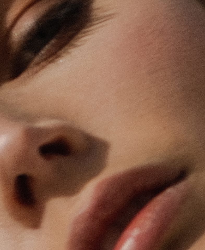 close up of woman's face