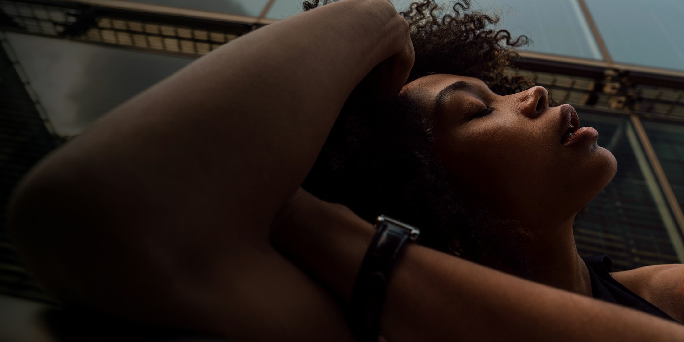 woman with curly hair