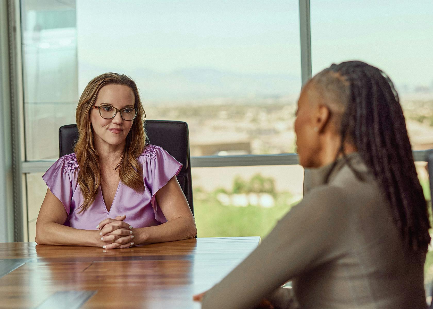client and lawyer speaking