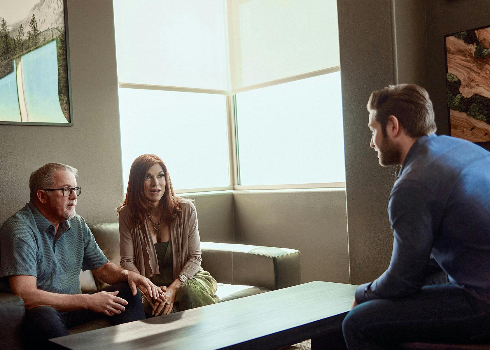 clients and lawyer speaking