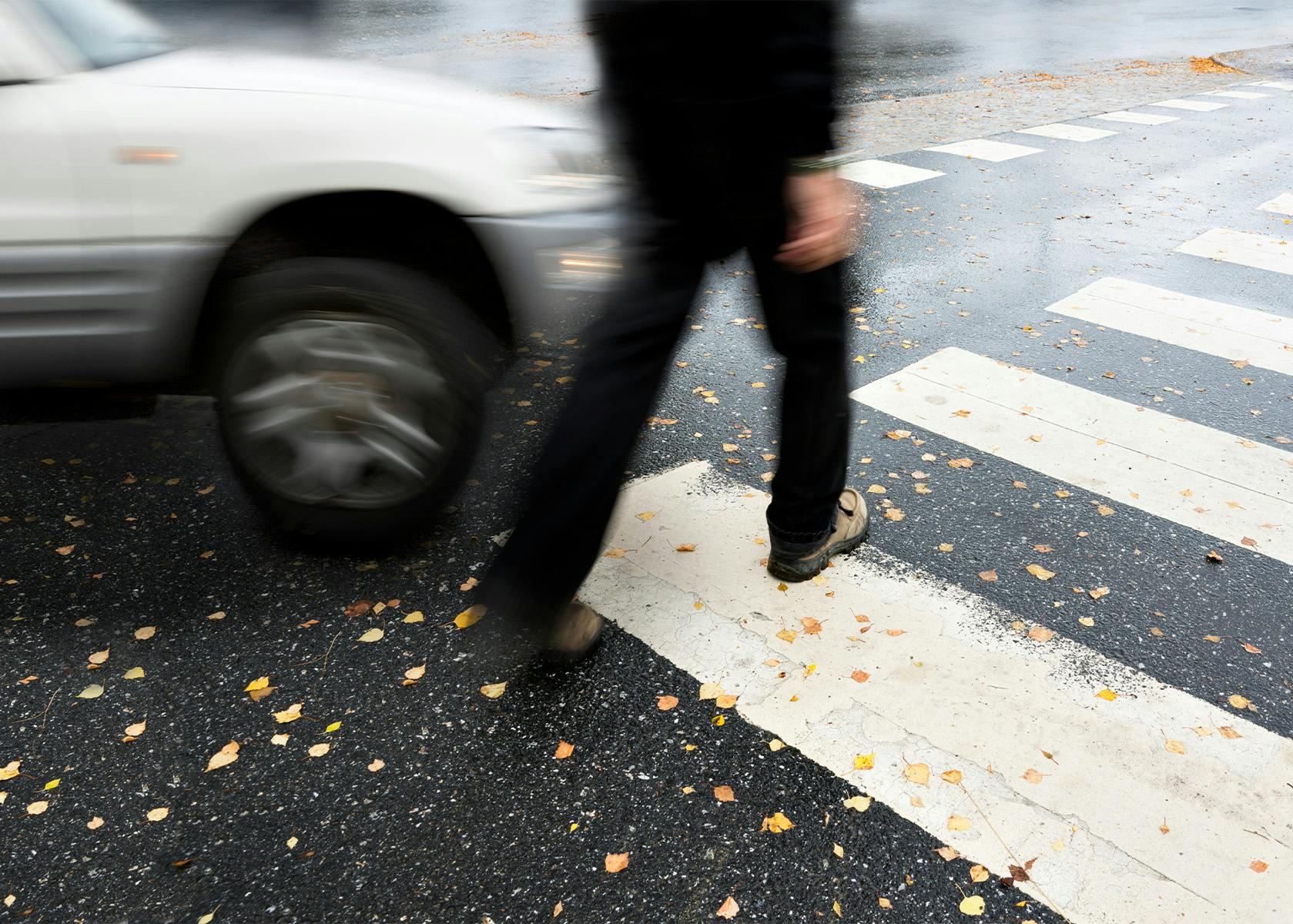 walking on crosswalk