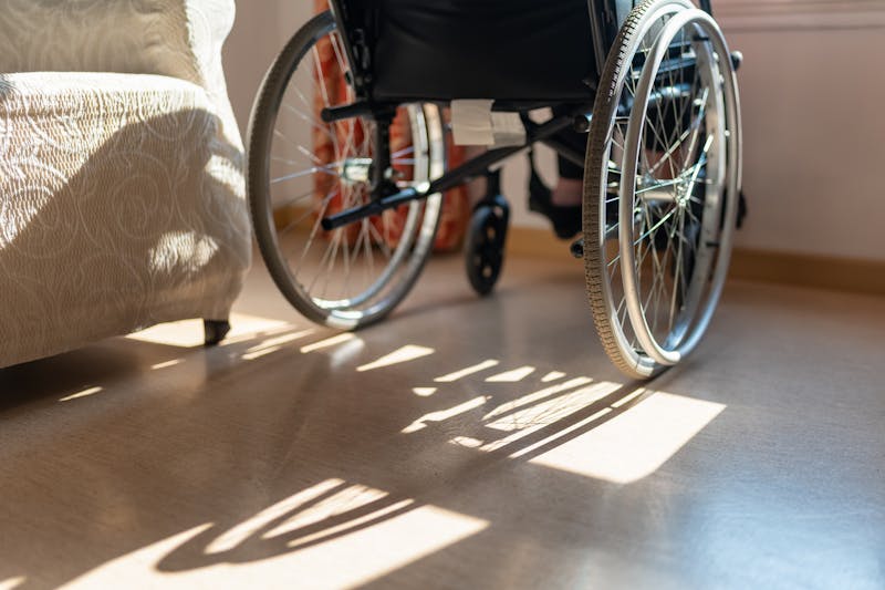 A woman sitting in wheelchair