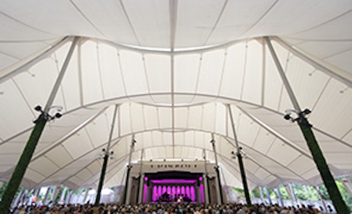 Ce?cile McLorin Salvant performs in the Venetian Theater at Caramoor in Katonah New York on July 18, 2015.  (photo by Gabe Palacio)