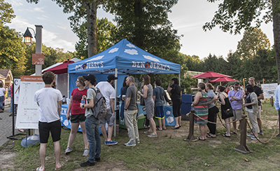Visitors enjoy picnicing and food service at Caramoor in Katonah New York on July 15, 2016. (photo by Gabe Palacio)