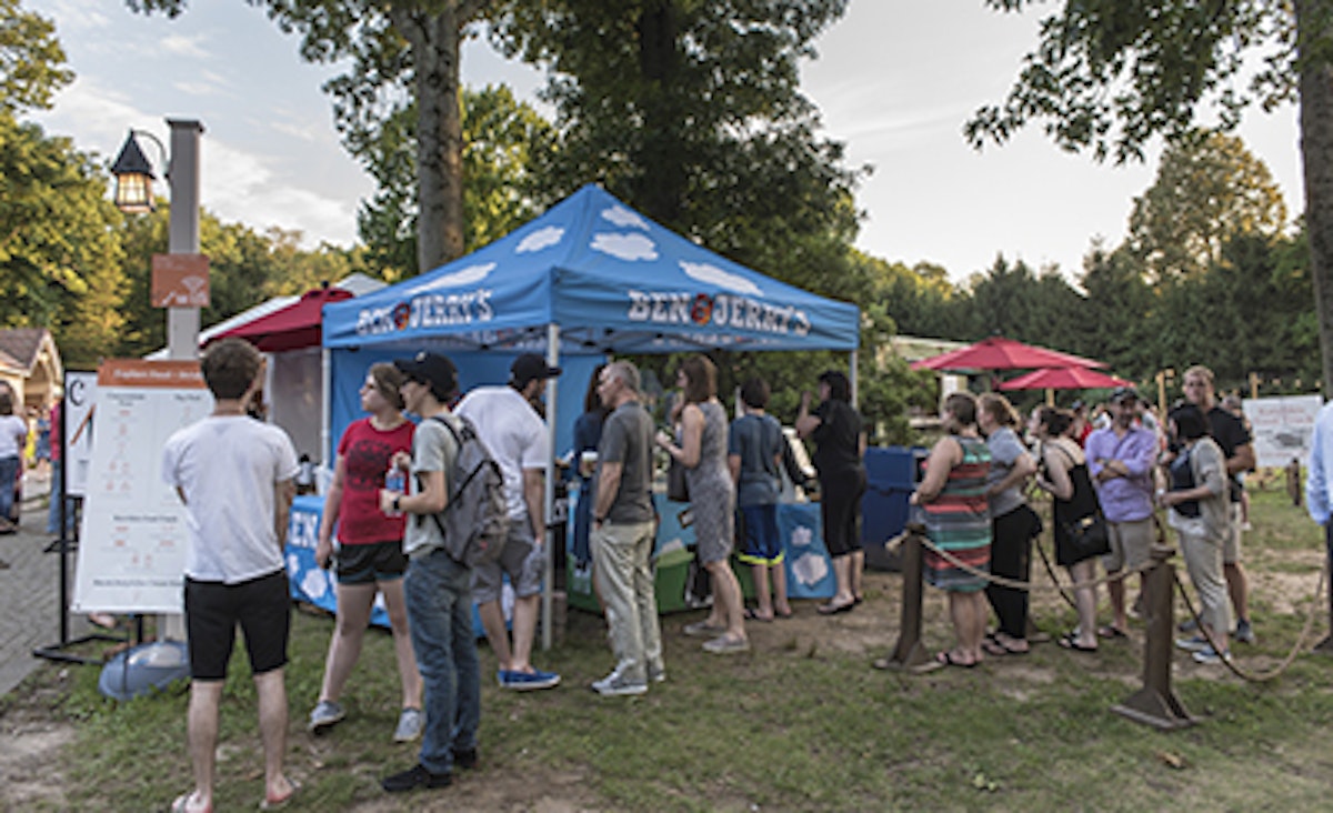 Visitors enjoy picnicing and food service at Caramoor in Katonah New York on July 15, 2016. (photo by Gabe Palacio)