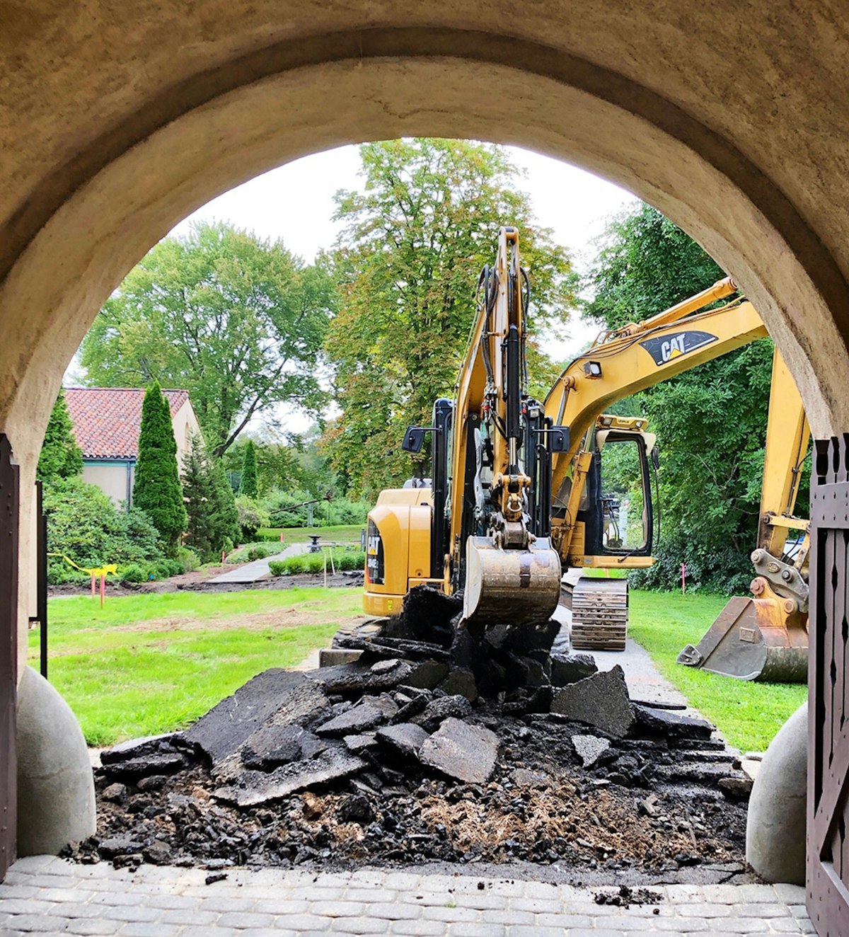 Digging up Center Walk