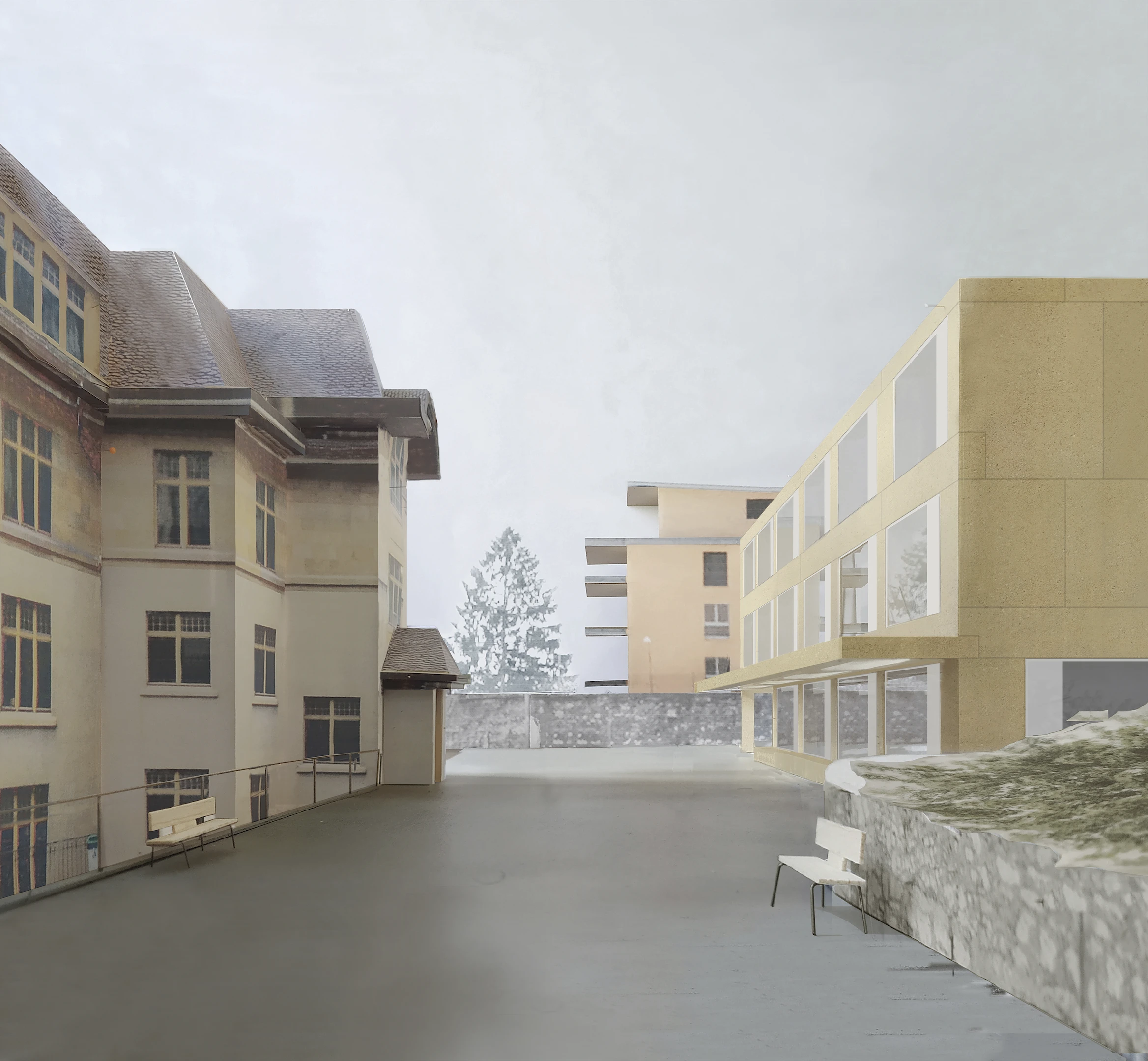 Vue en maquette de la nouvelle école