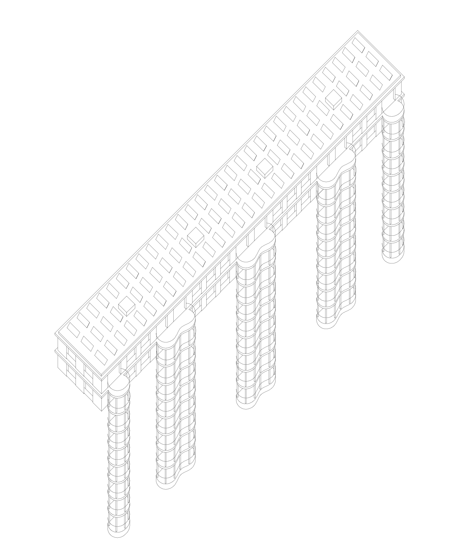 Vue axonométrique des logements en surélévation