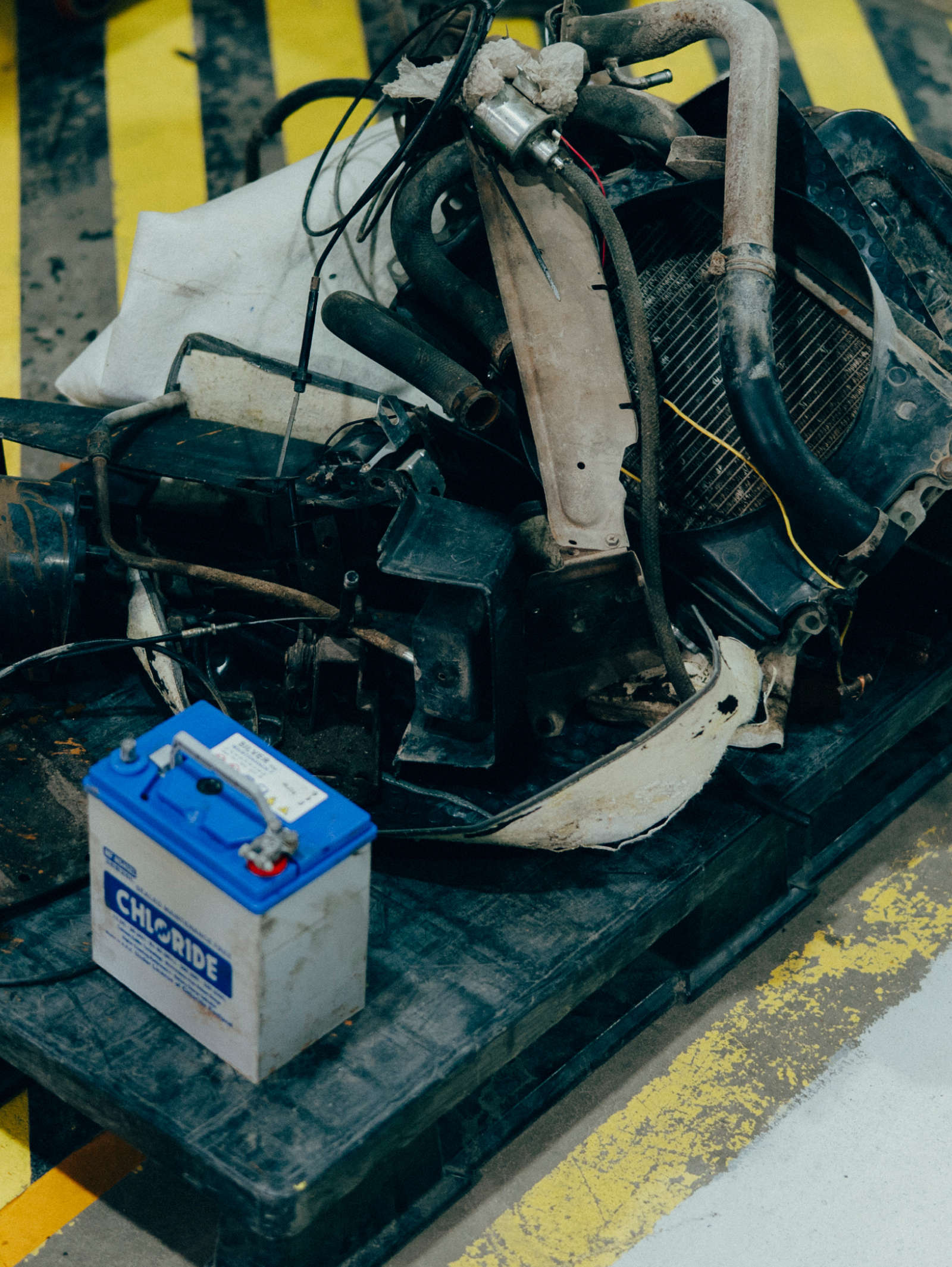 We remove the ICE engine and drivetrain