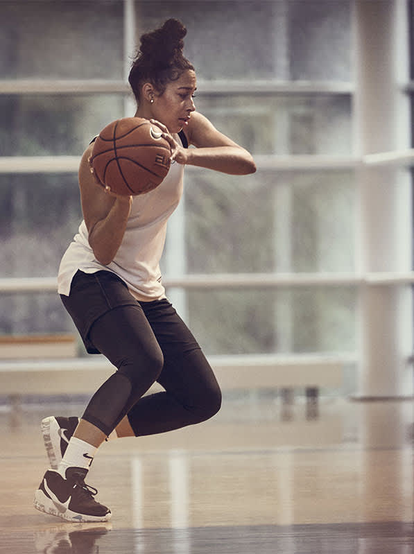 women wearing basketball shoes