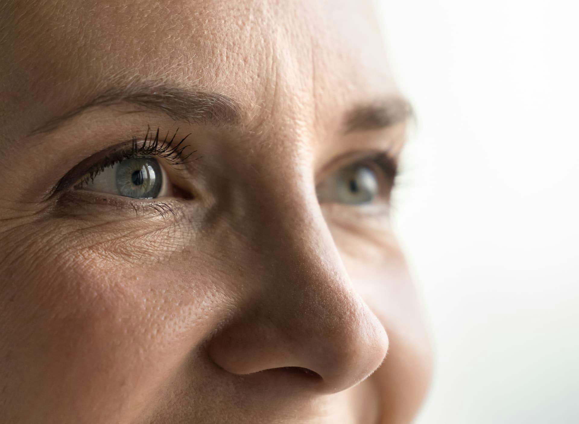 close up of woman's eyes
