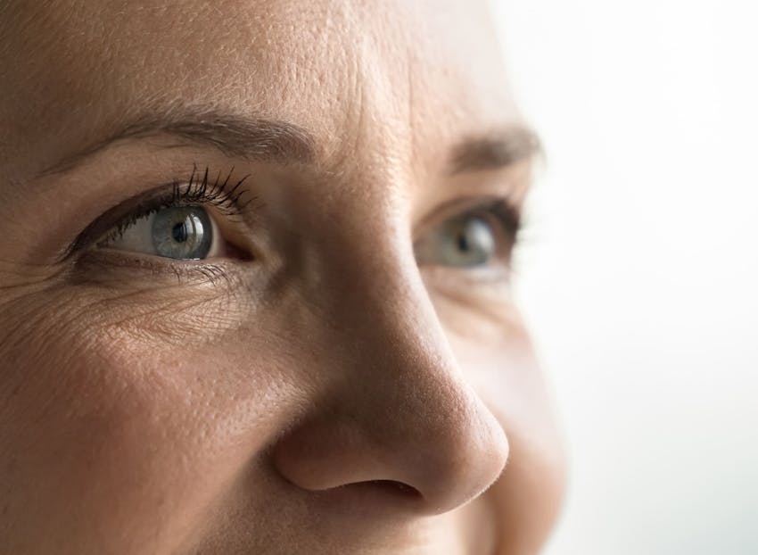 close up of woman's eyes