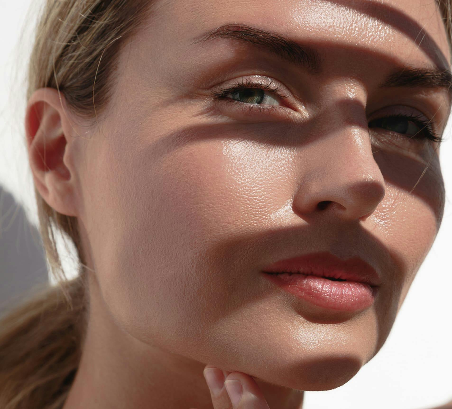 close up on woman's face