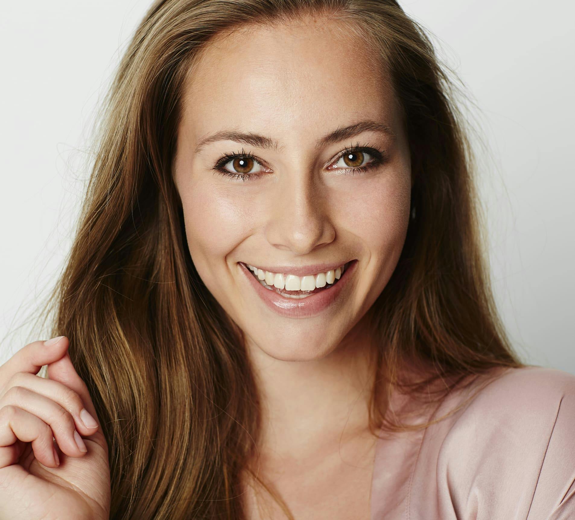 woman smiling forward