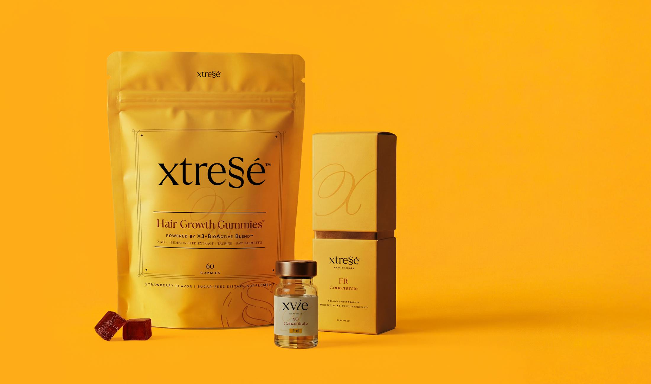 Products against yellow background