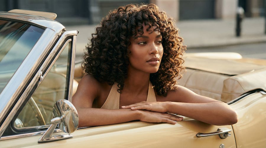 Woman with curly hair