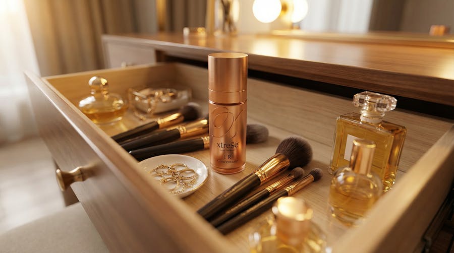 Luxurious products in a drawer