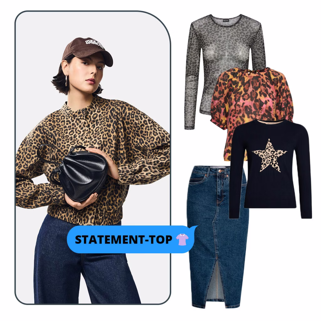 Statement-Tops mit Leo-Print