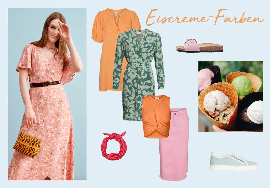 Eiscreme-Farben von Minze bis Pink