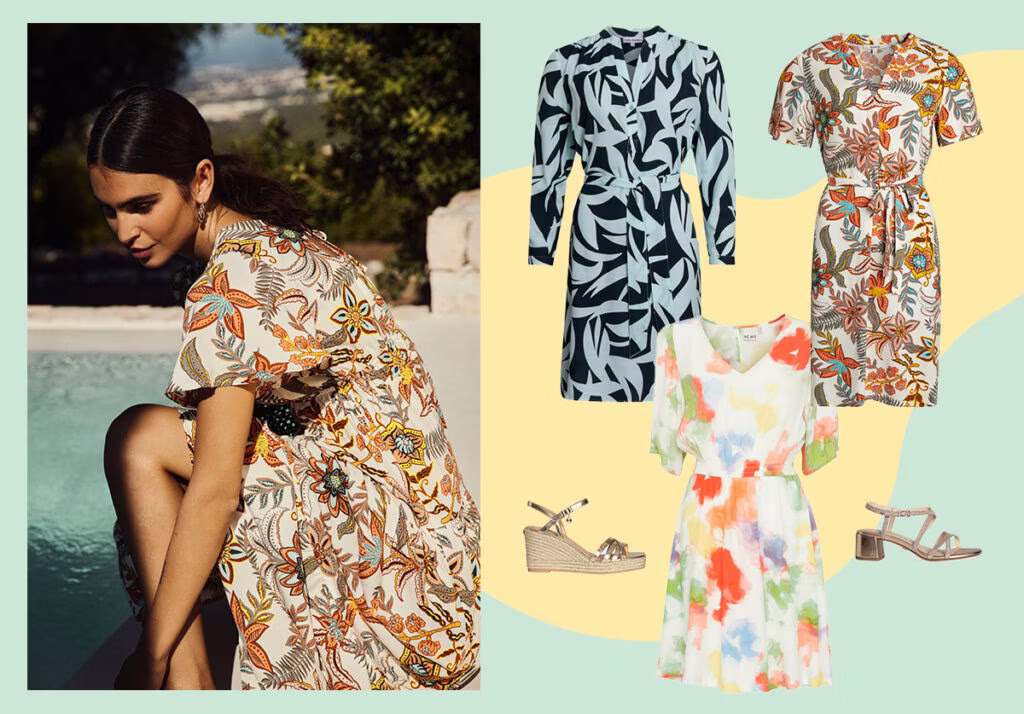 Sommerparty-Outfit: Blumenkleid, Espadrilles und los geht's