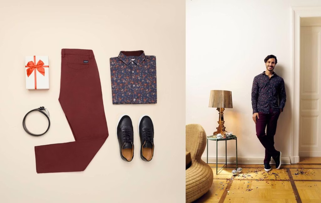 Festliches Outfit mit gemustertem Hemd