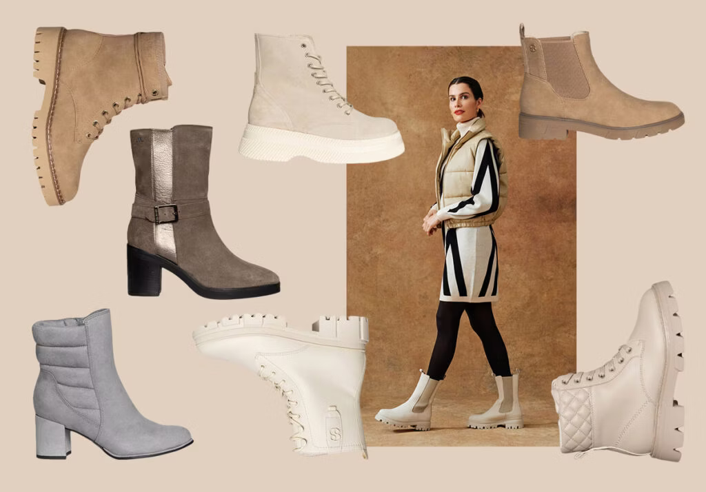 Weiße Stiefel und beige Boots sind angesagt