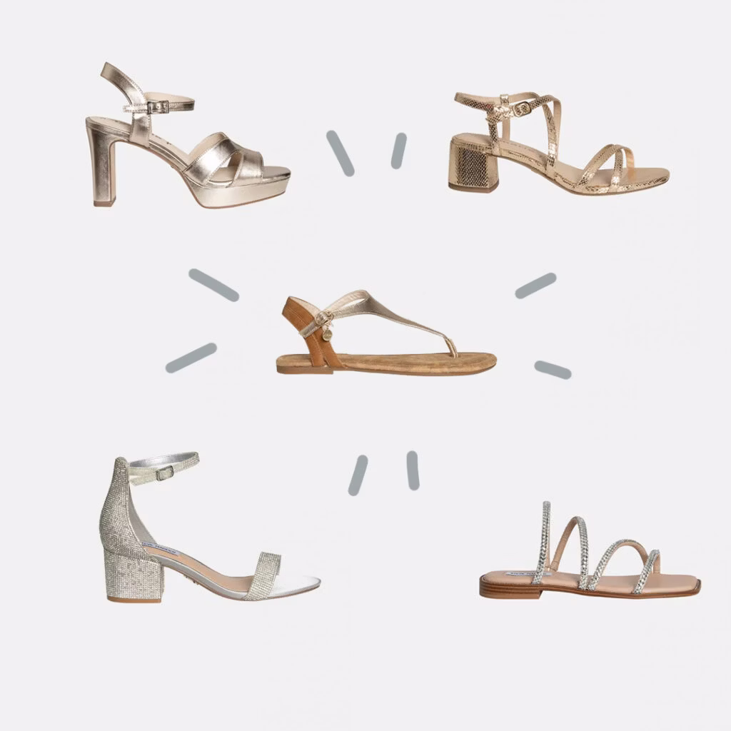 Metallic-Sandalen sind 2023 Trend