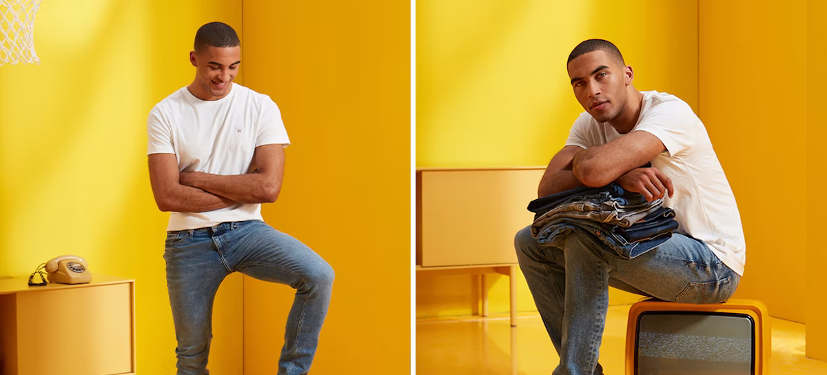 pants, person, adult, male, man, sitting, t-shirt, head, face, photography