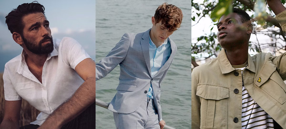 shirt, coat, linen, adult, male, man, person, dress shirt, vest, blazer