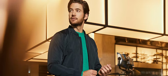 adult, male, man, person, coat, formal wear, tie, interior design, face, head