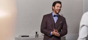 formal wear, suit, blazer, coat, jacket, tie, head, face, shirt, happy