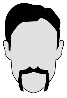 stencil, head, person, face, clothing, hardhat, helmet, mustache